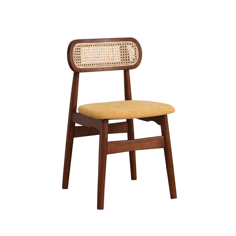 Modern Solid Rubberwood Dining Chair Open Back Kitchen Dining Chairs Yellow-Brown 1 Piece Clearhalo ' kitchen&dining_furn' 'Dining Chairs' 'Dining Tables & Seating' 'dining_chair' 'furn' 'furn_dining_chair' 'Furniture' 'furniture_dining_chair' 'Kitchen & Dining Furniture' 'kitchen' 4440579