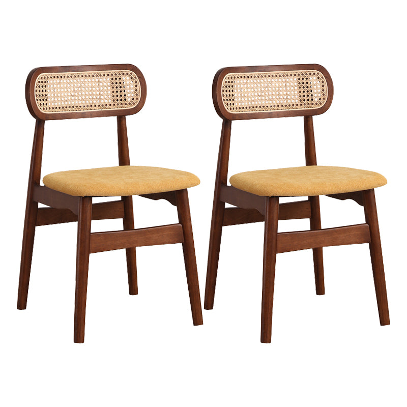 Modern Solid Rubberwood Dining Chair Open Back Kitchen Dining Chairs Yellow-Brown 2 Piece Set Clearhalo ' kitchen&dining_furn' 'Dining Chairs' 'Dining Tables & Seating' 'dining_chair' 'furn' 'furn_dining_chair' 'Furniture' 'furniture_dining_chair' 'Kitchen & Dining Furniture' 'kitchen' 4440580