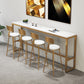 Glam Style Bar Table in Faux Marble and Iron Top Bar Table for Restaurant, Only Table Clearhalo 'Bar Furniture' 'Bar Tables' 'bar_tables' 'furn' 'furn_bar_tables' 'Furniture' 'furniture_bar_tables' 'Kitchen & Dining Furniture' 4440589