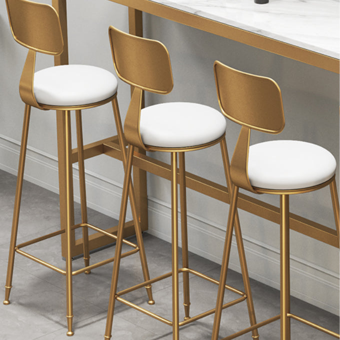 Glam Style Bar Table in Faux Marble and Iron Top Bar Table for Restaurant, Only Table Clearhalo 'Bar Furniture' 'Bar Tables' 'bar_tables' 'furn' 'furn_bar_tables' 'Furniture' 'furniture_bar_tables' 'Kitchen & Dining Furniture' 4440592