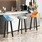 Modern Style Bar-stool with Low Back Round Leather Seat Barstools, 1 Piece Clearhalo 'Bar Furniture' 'Bar Stools' 'bar_stools' 'furn' 'furn_bar_stools' 'furniture_bar_stools' 'Kitchen & Dining Furniture' 'kitchen&dining_furn' 'kitchen' 'kitchen_furn' Furniture' 4440604