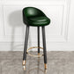 Modern Style Bar-stool with Low Back Round Leather Seat Barstools, 1 Piece Green Black Clearhalo 'Bar Furniture' 'Bar Stools' 'bar_stools' 'furn' 'furn_bar_stools' 'furniture_bar_stools' 'Kitchen & Dining Furniture' 'kitchen&dining_furn' 'kitchen' 'kitchen_furn' Furniture' 4440605