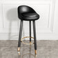 Modern Style Bar-stool with Low Back Round Leather Seat Barstools, 1 Piece Black Black Clearhalo 'Bar Furniture' 'Bar Stools' 'bar_stools' 'furn' 'furn_bar_stools' 'furniture_bar_stools' 'Kitchen & Dining Furniture' 'kitchen&dining_furn' 'kitchen' 'kitchen_furn' Furniture' 4440606