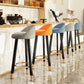 Modern Style Bar-stool with Low Back Round Leather Seat Barstools, 1 Piece Clearhalo 'Bar Furniture' 'Bar Stools' 'bar_stools' 'furn' 'furn_bar_stools' 'furniture_bar_stools' 'Kitchen & Dining Furniture' 'kitchen&dining_furn' 'kitchen' 'kitchen_furn' Furniture' 4440607