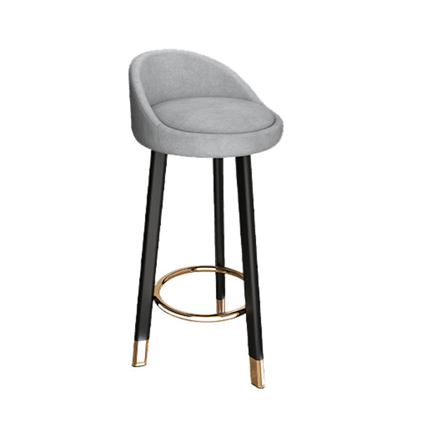 Modern Style Bar-stool with Low Back Round Leather Seat Barstools, 1 Piece Clearhalo 'Bar Furniture' 'Bar Stools' 'bar_stools' 'furn' 'furn_bar_stools' 'furniture_bar_stools' 'Kitchen & Dining Furniture' 'kitchen&dining_furn' 'kitchen' 'kitchen_furn' Furniture' 4440612