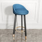Modern Style Bar-stool with Low Back Round Leather Seat Barstools, 1 Piece Blue Black Clearhalo 'Bar Furniture' 'Bar Stools' 'bar_stools' 'furn' 'furn_bar_stools' 'furniture_bar_stools' 'Kitchen & Dining Furniture' 'kitchen&dining_furn' 'kitchen' 'kitchen_furn' Furniture' 4440618