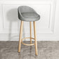 Modern Style Bar-stool with Low Back Round Leather Seat Barstools, 1 Piece Light Gray Natural Clearhalo 'Bar Furniture' 'Bar Stools' 'bar_stools' 'furn' 'furn_bar_stools' 'furniture_bar_stools' 'Kitchen & Dining Furniture' 'kitchen&dining_furn' 'kitchen' 'kitchen_furn' Furniture' 4440626