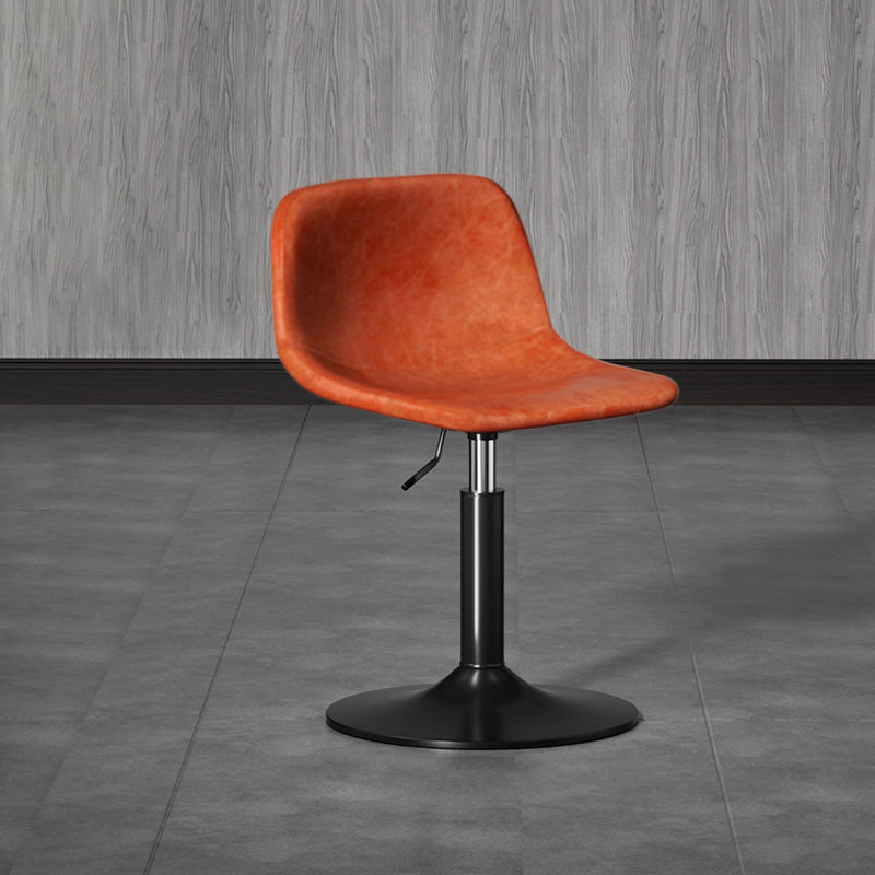 Modern Style Bar-stool with Adjustable Height Swivel Leather Seat for Kitchen Bar 1 Piece Orange Clearhalo 'Bar Furniture' 'Bar Stools' 'bar_stools' 'furn' 'furn_bar_stools' 'furniture_bar_stools' 'Kitchen & Dining Furniture' 'kitchen&dining_furn' 'kitchen' 'kitchen_furn' Furniture' 4440632