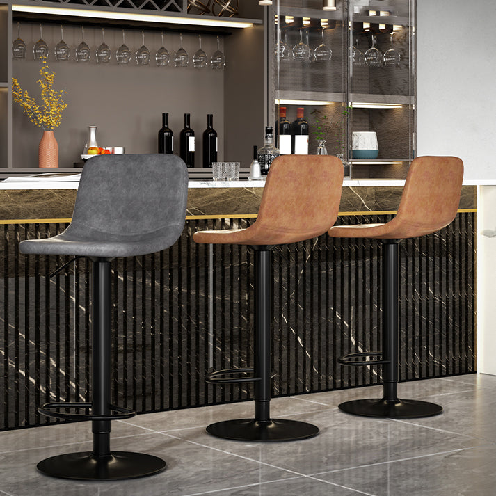 Modern Style Bar-stool with Adjustable Height Swivel Leather Seat for Kitchen Bar 1 Piece Clearhalo 'Bar Furniture' 'Bar Stools' 'bar_stools' 'furn' 'furn_bar_stools' 'furniture_bar_stools' 'Kitchen & Dining Furniture' 'kitchen&dining_furn' 'kitchen' 'kitchen_furn' Furniture' 4440633