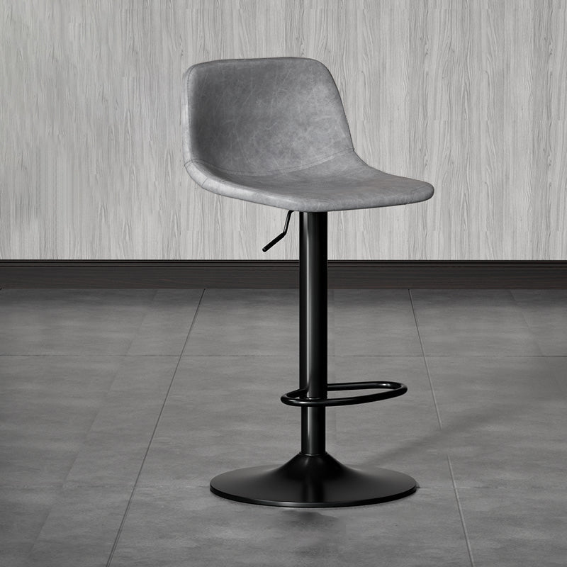Modern Style Bar-stool with Adjustable Height Swivel Leather Seat for Kitchen Bar 1 Piece Grey Clearhalo 'Bar Furniture' 'Bar Stools' 'bar_stools' 'furn' 'furn_bar_stools' 'furniture_bar_stools' 'Kitchen & Dining Furniture' 'kitchen&dining_furn' 'kitchen' 'kitchen_furn' Furniture' 4440645