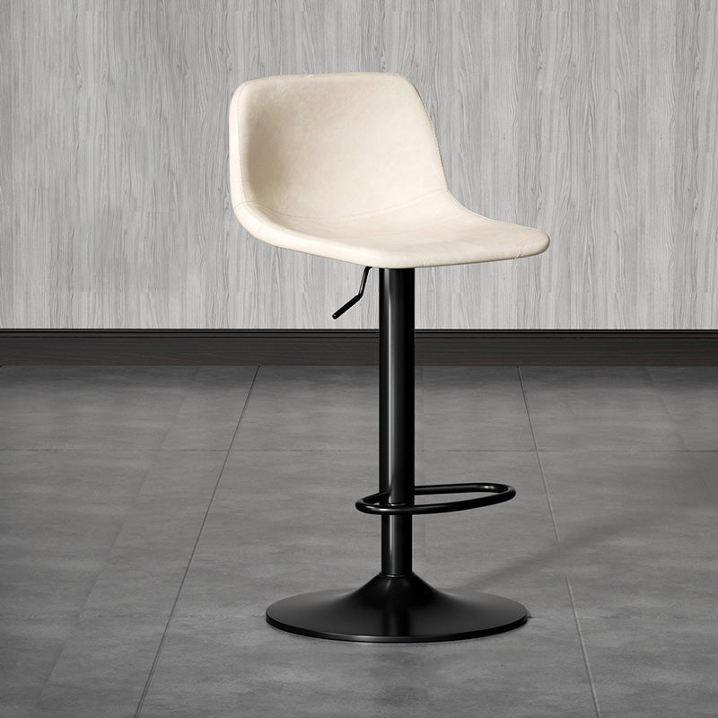 Modern Style Bar-stool with Adjustable Height Swivel Leather Seat for Kitchen Bar 1 Piece White Clearhalo 'Bar Furniture' 'Bar Stools' 'bar_stools' 'furn' 'furn_bar_stools' 'furniture_bar_stools' 'Kitchen & Dining Furniture' 'kitchen&dining_furn' 'kitchen' 'kitchen_furn' Furniture' 4440647