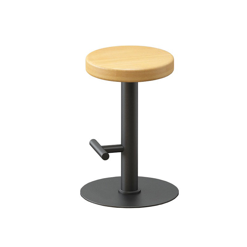 Modern Style Bar-stool Iron Leg Round Wooden Seat for Restaurant Bar 1 Piece Clearhalo 'Bar Furniture' 'Bar Stools' 'bar_stools' 'furn' 'furn_bar_stools' 'furniture_bar_stools' 'Kitchen & Dining Furniture' 'kitchen&dining_furn' 'kitchen' 'kitchen_furn' Furniture' 4440657