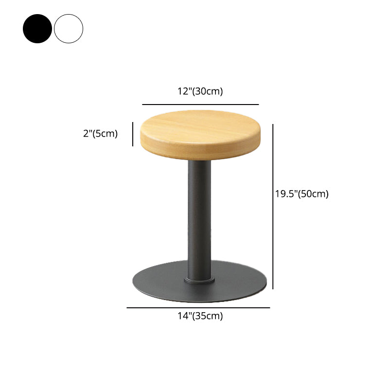 Modern Style Bar-stool Iron Leg Round Wooden Seat for Restaurant Bar 1 Piece Clearhalo 'Bar Furniture' 'Bar Stools' 'bar_stools' 'furn' 'furn_bar_stools' 'furniture_bar_stools' 'Kitchen & Dining Furniture' 'kitchen&dining_furn' 'kitchen' 'kitchen_furn' Furniture' 4440660