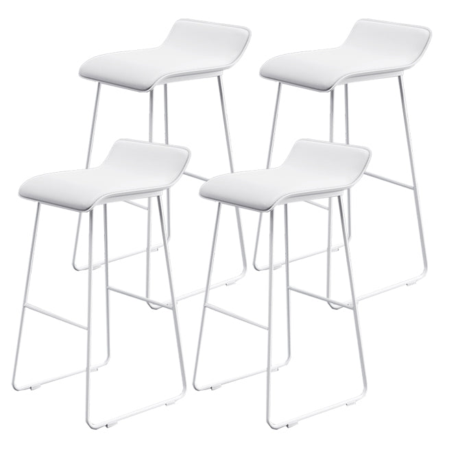 Modern Style Bar-stool Sled Legs Leather Bucket Seat for Kitchen Bar White 4 Piece Set Clearhalo 'Bar Furniture' 'Bar Stools' 'bar_stools' 'furn' 'furn_bar_stools' 'furniture_bar_stools' 'Kitchen & Dining Furniture' 'kitchen&dining_furn' 'kitchen' 'kitchen_furn' Furniture' 4440679