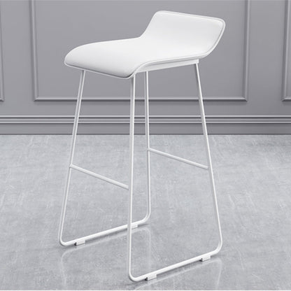 Modern Style Bar-stool Sled Legs Leather Bucket Seat for Kitchen Bar White 1 Piece Clearhalo 'Bar Furniture' 'Bar Stools' 'bar_stools' 'furn' 'furn_bar_stools' 'furniture_bar_stools' 'Kitchen & Dining Furniture' 'kitchen&dining_furn' 'kitchen' 'kitchen_furn' Furniture' 4440682