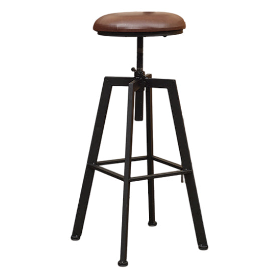 Glam Style Bar-stool with Adjustable Height Swivel Round Seat Barstool in Gold Brown 1 Piece Backless Clearhalo 'Bar Furniture' 'Bar Stools' 'bar_stools' 'furn' 'furn_bar_stools' 'furniture_bar_stools' 'Kitchen & Dining Furniture' 'kitchen&dining_furn' 'kitchen' 'kitchen_furn' Furniture' 4440737