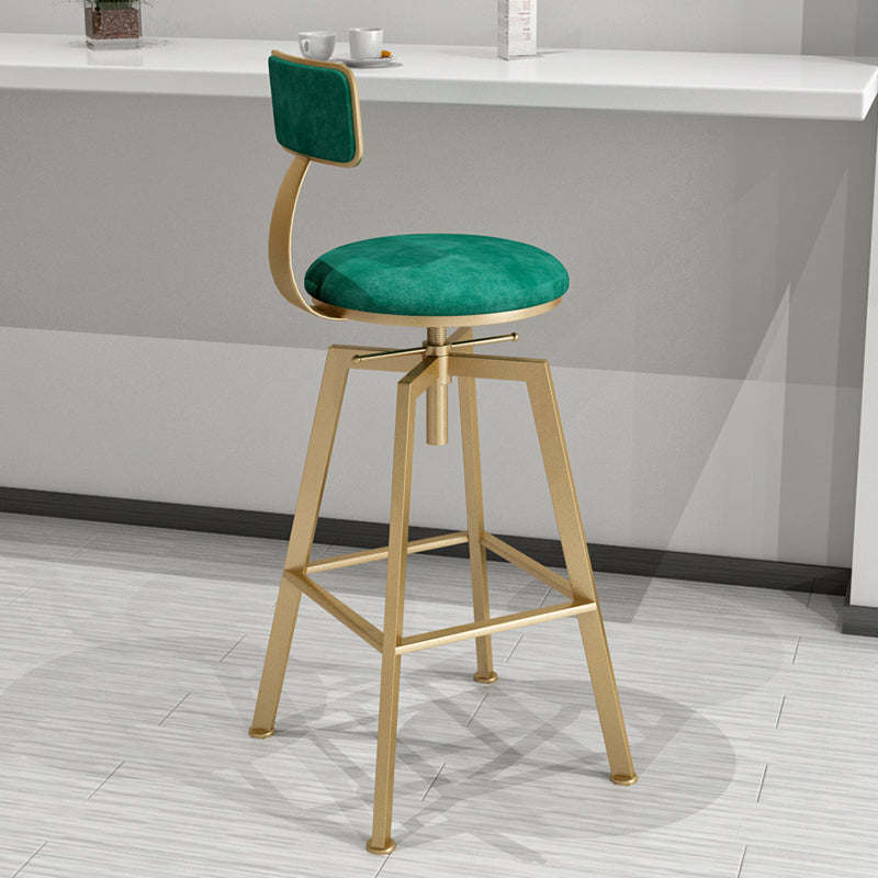 Glam Style Bar-stool with Adjustable Height Swivel Round Seat Barstool in Gold Clearhalo 'Bar Furniture' 'Bar Stools' 'bar_stools' 'furn' 'furn_bar_stools' 'furniture_bar_stools' 'Kitchen & Dining Furniture' 'kitchen&dining_furn' 'kitchen' 'kitchen_furn' Furniture' 4440739