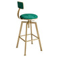 Glam Style Bar-stool with Adjustable Height Swivel Round Seat Barstool in Gold Clearhalo 'Bar Furniture' 'Bar Stools' 'bar_stools' 'furn' 'furn_bar_stools' 'furniture_bar_stools' 'Kitchen & Dining Furniture' 'kitchen&dining_furn' 'kitchen' 'kitchen_furn' Furniture' 4440744