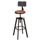 Glam Style Bar-stool with Adjustable Height Swivel Round Seat Barstool in Gold Brown 1 Piece Low Back Clearhalo 'Bar Furniture' 'Bar Stools' 'bar_stools' 'furn' 'furn_bar_stools' 'furniture_bar_stools' 'Kitchen & Dining Furniture' 'kitchen&dining_furn' 'kitchen' 'kitchen_furn' Furniture' 4440749