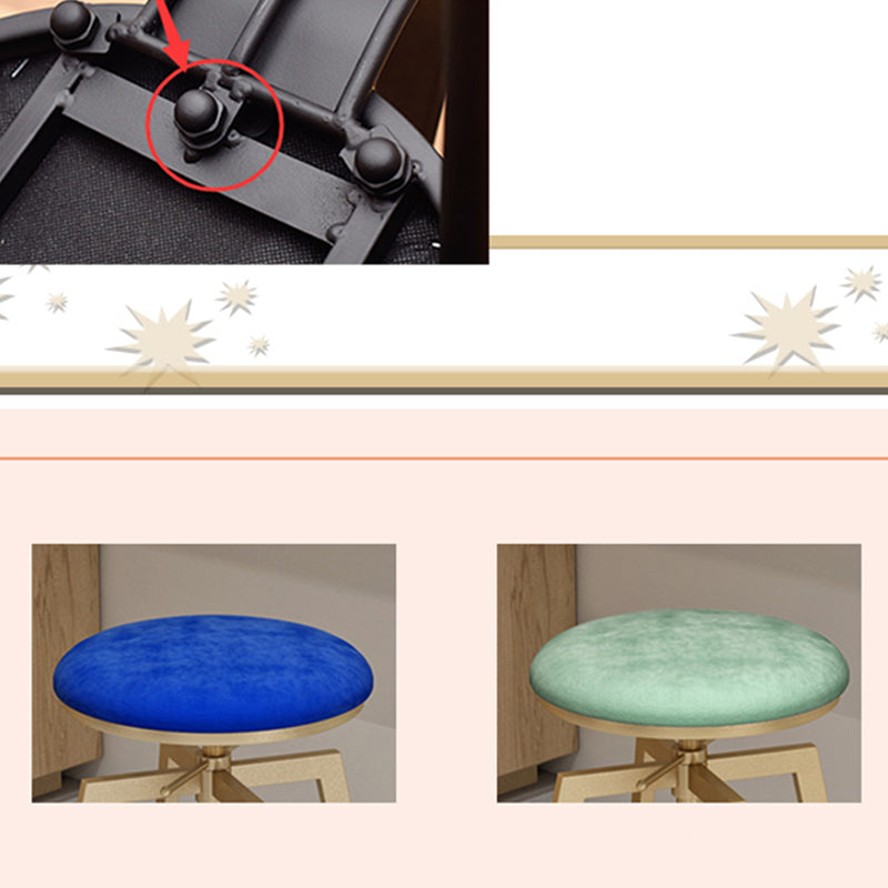 Glam Style Bar-stool with Adjustable Height Swivel Round Seat Barstool in Gold Clearhalo 'Bar Furniture' 'Bar Stools' 'bar_stools' 'furn' 'furn_bar_stools' 'furniture_bar_stools' 'Kitchen & Dining Furniture' 'kitchen&dining_furn' 'kitchen' 'kitchen_furn' Furniture' 4440750