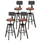 Glam Style Bar-stool with Adjustable Height Swivel Round Seat Barstool in Gold Brown 4 Piece Set Low Back Clearhalo 'Bar Furniture' 'Bar Stools' 'bar_stools' 'furn' 'furn_bar_stools' 'furniture_bar_stools' 'Kitchen & Dining Furniture' 'kitchen&dining_furn' 'kitchen' 'kitchen_furn' Furniture' 4440752