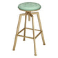 Glam Style Bar-stool with Adjustable Height Swivel Round Seat Barstool in Gold Green 1 Piece Backless Clearhalo 'Bar Furniture' 'Bar Stools' 'bar_stools' 'furn' 'furn_bar_stools' 'furniture_bar_stools' 'Kitchen & Dining Furniture' 'kitchen&dining_furn' 'kitchen' 'kitchen_furn' Furniture' 4440754