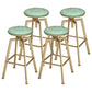 Glam Style Bar-stool with Adjustable Height Swivel Round Seat Barstool in Gold Green 4 Piece Set Backless Clearhalo 'Bar Furniture' 'Bar Stools' 'bar_stools' 'furn' 'furn_bar_stools' 'furniture_bar_stools' 'Kitchen & Dining Furniture' 'kitchen&dining_furn' 'kitchen' 'kitchen_furn' Furniture' 4440756