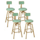 Glam Style Bar-stool with Adjustable Height Swivel Round Seat Barstool in Gold Green 4 Piece Set Low Back Clearhalo 'Bar Furniture' 'Bar Stools' 'bar_stools' 'furn' 'furn_bar_stools' 'furniture_bar_stools' 'Kitchen & Dining Furniture' 'kitchen&dining_furn' 'kitchen' 'kitchen_furn' Furniture' 4440759