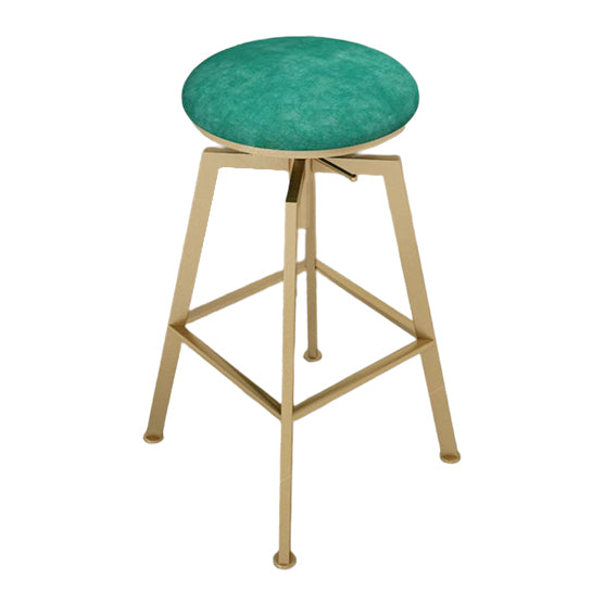 Glam Style Bar-stool with Adjustable Height Swivel Round Seat Barstool in Gold Blackish Green 1 Piece Backless Clearhalo 'Bar Furniture' 'Bar Stools' 'bar_stools' 'furn' 'furn_bar_stools' 'furniture_bar_stools' 'Kitchen & Dining Furniture' 'kitchen&dining_furn' 'kitchen' 'kitchen_furn' Furniture' 4440763