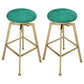 Glam Style Bar-stool with Adjustable Height Swivel Round Seat Barstool in Gold Blackish Green 2 Piece Set Backless Clearhalo 'Bar Furniture' 'Bar Stools' 'bar_stools' 'furn' 'furn_bar_stools' 'furniture_bar_stools' 'Kitchen & Dining Furniture' 'kitchen&dining_furn' 'kitchen' 'kitchen_furn' Furniture' 4440764