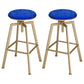 Glam Style Bar-stool with Adjustable Height Swivel Round Seat Barstool in Gold Blue 2 Piece Set Backless Clearhalo 'Bar Furniture' 'Bar Stools' 'bar_stools' 'furn' 'furn_bar_stools' 'furniture_bar_stools' 'Kitchen & Dining Furniture' 'kitchen&dining_furn' 'kitchen' 'kitchen_furn' Furniture' 4440770
