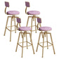 Glam Style Bar-stool with Adjustable Height Swivel Round Seat Barstool in Gold Pink 4 Piece Set Low Back Clearhalo 'Bar Furniture' 'Bar Stools' 'bar_stools' 'furn' 'furn_bar_stools' 'furniture_bar_stools' 'Kitchen & Dining Furniture' 'kitchen&dining_furn' 'kitchen' 'kitchen_furn' Furniture' 4440774