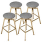 Glam Style Bar-stool with Adjustable Height Swivel Round Seat Barstool in Gold Grey 4 Piece Set Backless Clearhalo 'Bar Furniture' 'Bar Stools' 'bar_stools' 'furn' 'furn_bar_stools' 'furniture_bar_stools' 'Kitchen & Dining Furniture' 'kitchen&dining_furn' 'kitchen' 'kitchen_furn' Furniture' 4440777