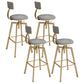Glam Style Bar-stool with Adjustable Height Swivel Round Seat Barstool in Gold Grey 4 Piece Set Low Back Clearhalo 'Bar Furniture' 'Bar Stools' 'bar_stools' 'furn' 'furn_bar_stools' 'furniture_bar_stools' 'Kitchen & Dining Furniture' 'kitchen&dining_furn' 'kitchen' 'kitchen_furn' Furniture' 4440780