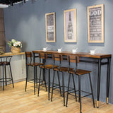 Rectangle Wood Top Counter Table Industrial 42-inch Metal 4 Legs Table for Dining Room Clearhalo 'Bar Furniture' 'Bar Tables' 'bar_tables' 'furn' 'furn_bar_tables' 'Furniture' 'furniture_bar_tables' 'Kitchen & Dining Furniture' 4443824