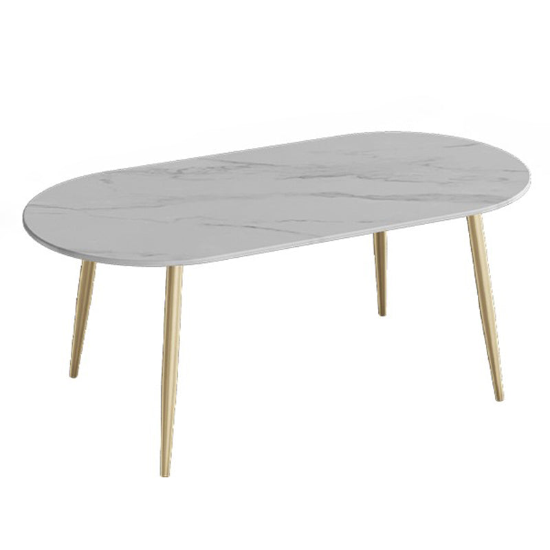 Traditional Luxury Stone Furniture Oval 4 Legs Dining Site Table for Home Gold Without Chairs Clearhalo ' dining_table' 'Dining Tables & Seating' 'Dining Tables' 'furn' 'furn_dining_table' 'Furniture' 'furniture_dining_table' 'Kitchen & Dining Furniture' 'kitchen&dining_furn' 'kitchen' 'kitchen_dining_table' 4450694