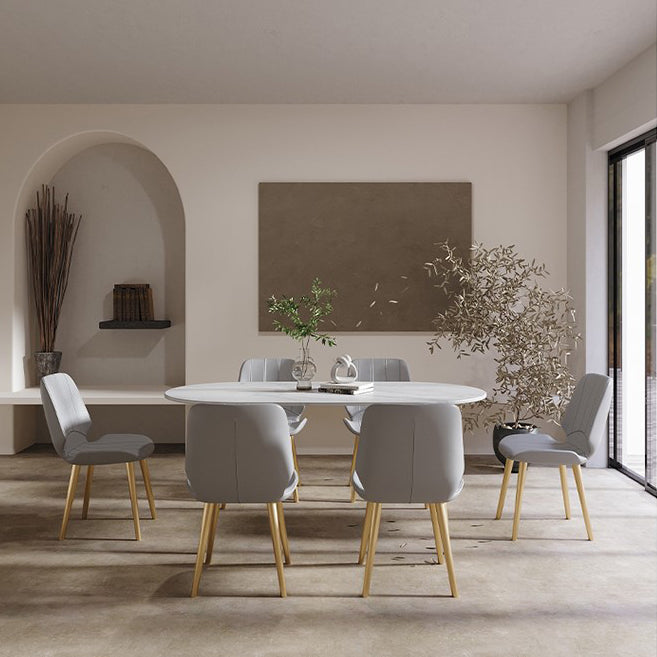 Traditional Luxury Stone Furniture Oval 4 Legs Dining Site Table for Home Clearhalo ' dining_table' 'Dining Tables & Seating' 'Dining Tables' 'furn' 'furn_dining_table' 'Furniture' 'furniture_dining_table' 'Kitchen & Dining Furniture' 'kitchen&dining_furn' 'kitchen' 'kitchen_dining_table' 4450700