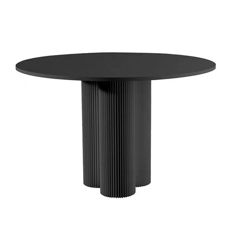 Round Dining Table Modern Dining Table with Three Pedestal Base for Dining Room Solid Wood Black Clearhalo ' dining_table' 'Dining Tables & Seating' 'Dining Tables' 'furn' 'furn_dining_table' 'Furniture' 'furniture_dining_table' 'Kitchen & Dining Furniture' 'kitchen&dining_furn' 'kitchen' 'kitchen_dining_table' 4450730