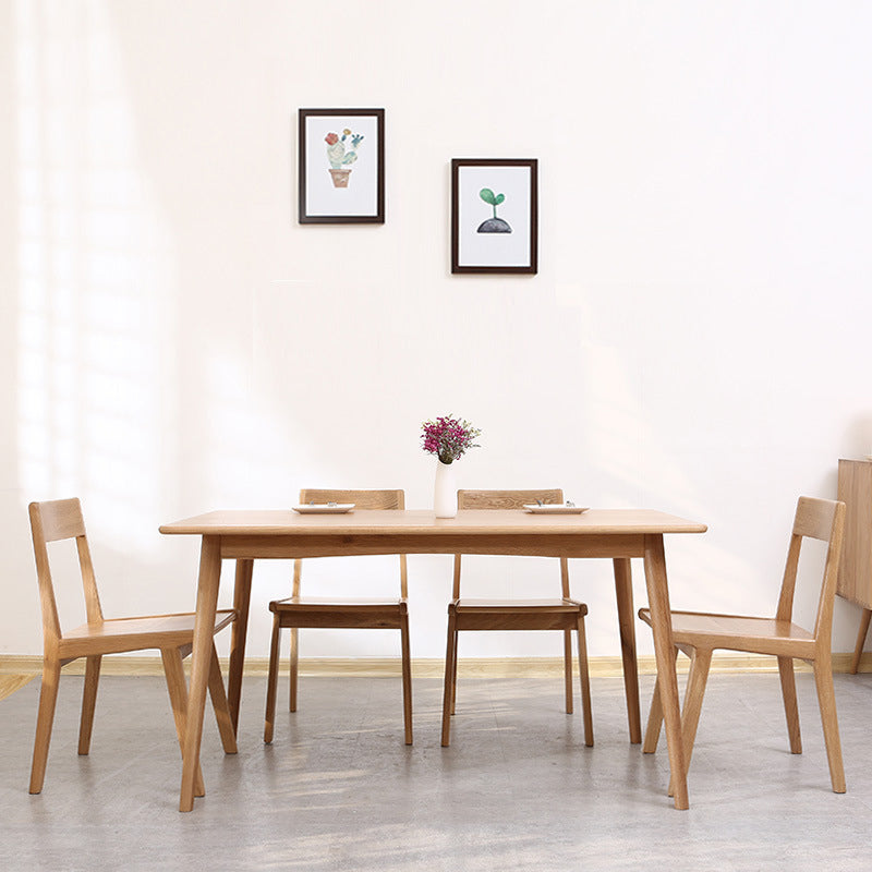 Modern Rectangle Dining Table Solid Wood Dining Table with 4 Legs for Home Use 59.1"L x 31.5"W x 29.5"H Without Chairs Clearhalo ' dining_table' 'Dining Tables & Seating' 'Dining Tables' 'furn' 'furn_dining_table' 'Furniture' 'furniture_dining_table' 'Kitchen & Dining Furniture' 'kitchen&dining_furn' 'kitchen' 'kitchen_dining_table' 4450745