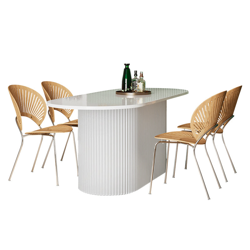 Oval Pedestal Base Furniture Contemporary Style Dining Room Collection Clearhalo ' dining_table' 'Dining Tables & Seating' 'Dining Tables' 'furn' 'furn_dining_table' 'Furniture' 'furniture_dining_table' 'Kitchen & Dining Furniture' 'kitchen&dining_furn' 'kitchen' 'kitchen_dining_table' 4450776
