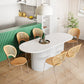 Oval Pedestal Base Furniture Contemporary Style Dining Room Collection Clearhalo ' dining_table' 'Dining Tables & Seating' 'Dining Tables' 'furn' 'furn_dining_table' 'Furniture' 'furniture_dining_table' 'Kitchen & Dining Furniture' 'kitchen&dining_furn' 'kitchen' 'kitchen_dining_table' 4450778