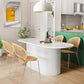 Oval Pedestal Base Furniture Contemporary Style Dining Room Collection Clearhalo ' dining_table' 'Dining Tables & Seating' 'Dining Tables' 'furn' 'furn_dining_table' 'Furniture' 'furniture_dining_table' 'Kitchen & Dining Furniture' 'kitchen&dining_furn' 'kitchen' 'kitchen_dining_table' 4450779