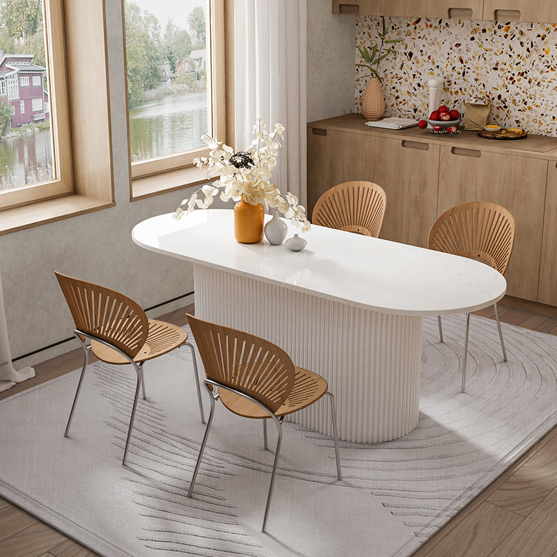Oval Pedestal Base Furniture Contemporary Style Dining Room Collection Clearhalo ' dining_table' 'Dining Tables & Seating' 'Dining Tables' 'furn' 'furn_dining_table' 'Furniture' 'furniture_dining_table' 'Kitchen & Dining Furniture' 'kitchen&dining_furn' 'kitchen' 'kitchen_dining_table' 4450781