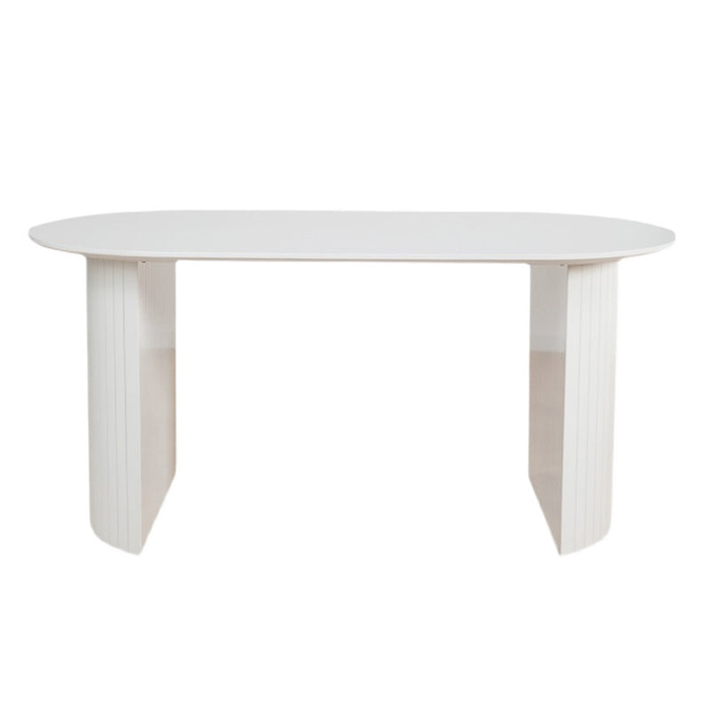 Double Pedestal Furniture Contemporary Style Pine Solid Wood Dining Room Collection Oval White Clearhalo ' dining_table' 'Dining Tables & Seating' 'Dining Tables' 'furn' 'furn_dining_table' 'Furniture' 'furniture_dining_table' 'Kitchen & Dining Furniture' 'kitchen&dining_furn' 'kitchen' 'kitchen_dining_table' 4450787