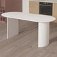 Double Pedestal Furniture Contemporary Style Pine Solid Wood Dining Room Collection Oval White 55.1"L x 27.6"W x 29.5"H Clearhalo ' dining_table' 'Dining Tables & Seating' 'Dining Tables' 'furn' 'furn_dining_table' 'Furniture' 'furniture_dining_table' 'Kitchen & Dining Furniture' 'kitchen&dining_furn' 'kitchen' 'kitchen_dining_table' 4450788