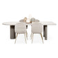 Free Form Modern Dining Table White Tone Fixed Table with 3 Legs for Dining Room Wood 59.1"L x 27.6"W x 29.5"H Without Chairs Clearhalo ' dining_table' 'Dining Tables & Seating' 'Dining Tables' 'furn' 'furn_dining_table' 'Furniture' 'furniture_dining_table' 'Kitchen & Dining Furniture' 'kitchen&dining_furn' 'kitchen' 'kitchen_dining_table' 4450818