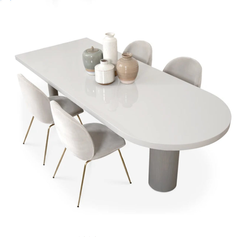 Free Form Modern Dining Table White Tone Fixed Table with 3 Legs for Dining Room Wood 70.9"L x 31.5"W x 29.5"H Without Chairs Clearhalo ' dining_table' 'Dining Tables & Seating' 'Dining Tables' 'furn' 'furn_dining_table' 'Furniture' 'furniture_dining_table' 'Kitchen & Dining Furniture' 'kitchen&dining_furn' 'kitchen' 'kitchen_dining_table' 4450819