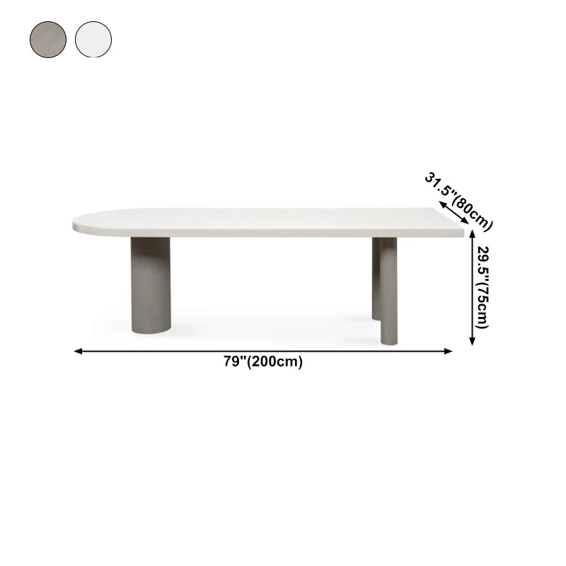 Free Form Modern Dining Table White Tone Fixed Table with 3 Legs for Dining Room Clearhalo ' dining_table' 'Dining Tables & Seating' 'Dining Tables' 'furn' 'furn_dining_table' 'Furniture' 'furniture_dining_table' 'Kitchen & Dining Furniture' 'kitchen&dining_furn' 'kitchen' 'kitchen_dining_table' 4450828