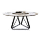 Marble Dining Table Traditional Luxury Round Dining Site Table with Turntable White Black Clearhalo ' dining_table' 'Dining Tables & Seating' 'Dining Tables' 'furn' 'furn_dining_table' 'Furniture' 'furniture_dining_table' 'Kitchen & Dining Furniture' 'kitchen&dining_furn' 'kitchen' 'kitchen_dining_table' 4450832