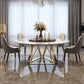 Marble Dining Table Traditional Luxury Round Dining Site Table with Turntable Black Gold 53.1"L x 53.1"W x 29.5"H Clearhalo ' dining_table' 'Dining Tables & Seating' 'Dining Tables' 'furn' 'furn_dining_table' 'Furniture' 'furniture_dining_table' 'Kitchen & Dining Furniture' 'kitchen&dining_furn' 'kitchen' 'kitchen_dining_table' 4450833